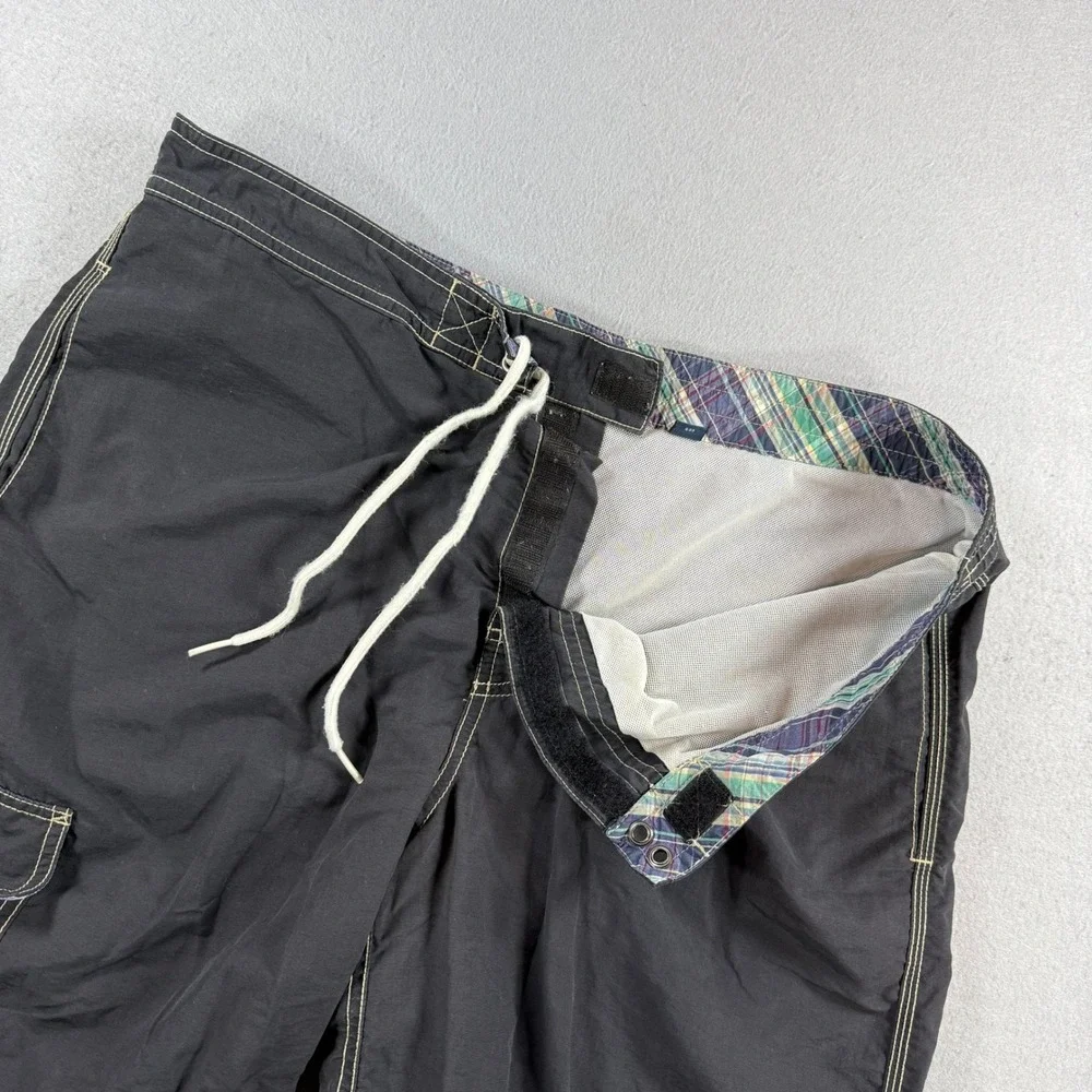 Polo Ralph Lauren Board Shorts Mens 34 Black Cargo Pocket Swim Trunks Beach Surf